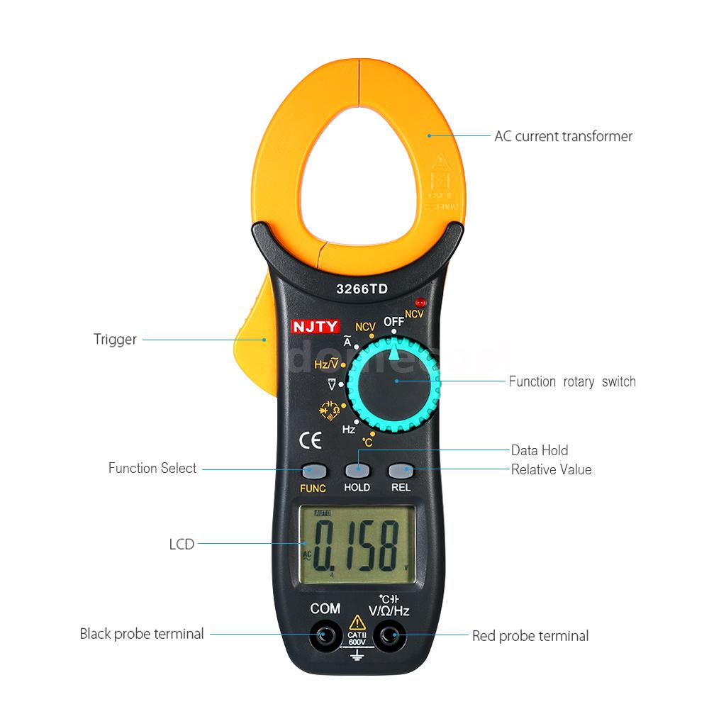 Digital Clamp Meter Tester Ac Dc Volt Amp Auto Ranging Multimeter With Ncv V0c3 Test Meters Detectors Business Industrial